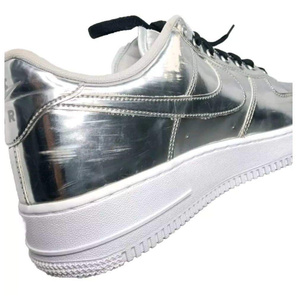 Nike Air Force 1 Low Metallic Chrome Womens Size 13.5 Shoes CQ6566-001 Silver - Picture 11 of 14